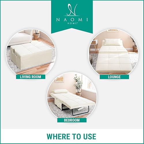 Miniatura 7 de Cama con silla de dormir, cama otomana convertible multifunción 4 en 1, silla de cama de lino transpirable, sofá cama convertible con respaldo