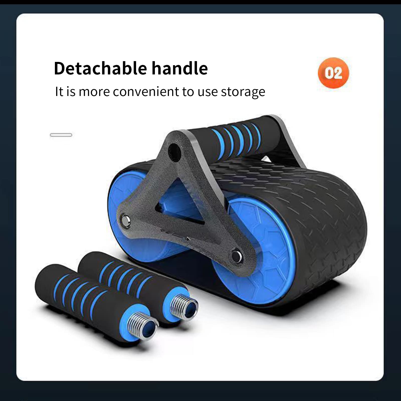 Rueda para abdominales: rueda con rodillo para abdominales con alfombrilla para rodillas, rueda abdominal de rebote automático, diseño de doble rueda, adecuada para ejercicios de despliegue de abdomi