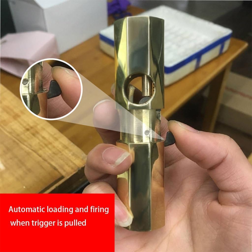 Handmade Octagonal Retro Brass Kerosene Lighter, Men's Old-Fashioned Trench Antique Lighter, Perfect Gift for Collection and Elders and Friends(C)