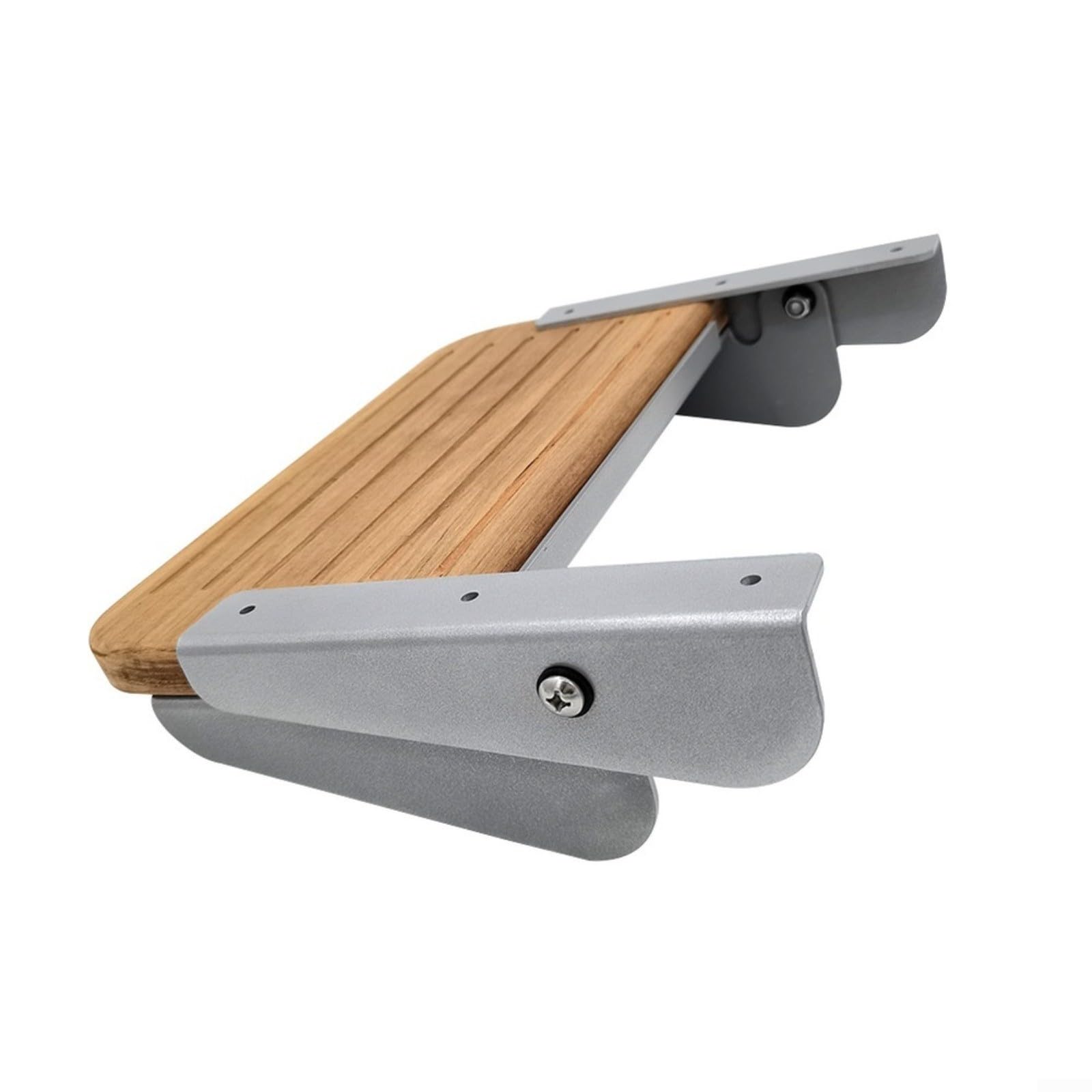 Plataforma plegable de aleación de aluminio con inserciones de madera de