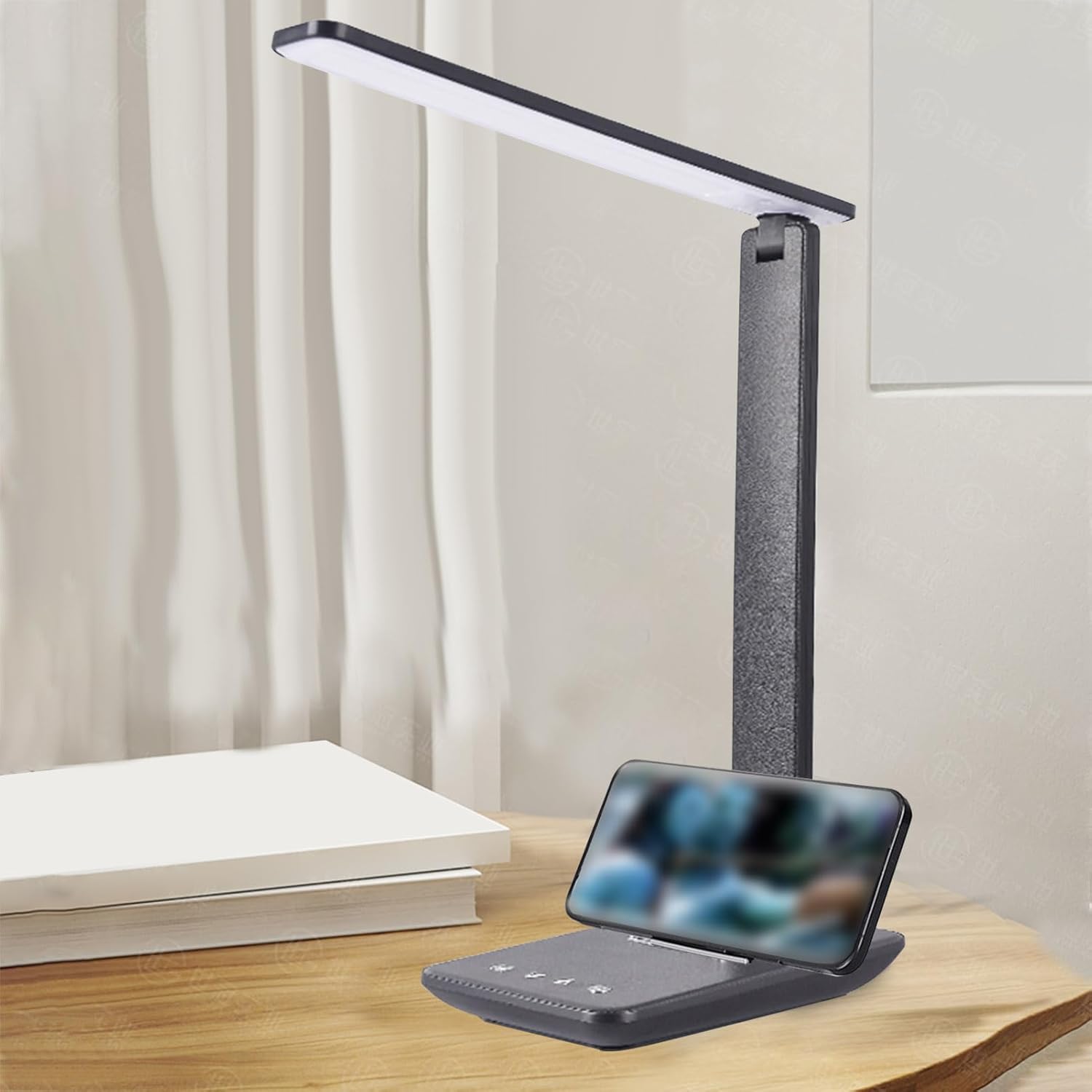 BAFOVY Eye Caring Table Lamp, 180 Adjustable Rotating Foldable Desk Lamp with USB C Charging Port, 5 Color Temperatures 5 Dimming Levels (Black)