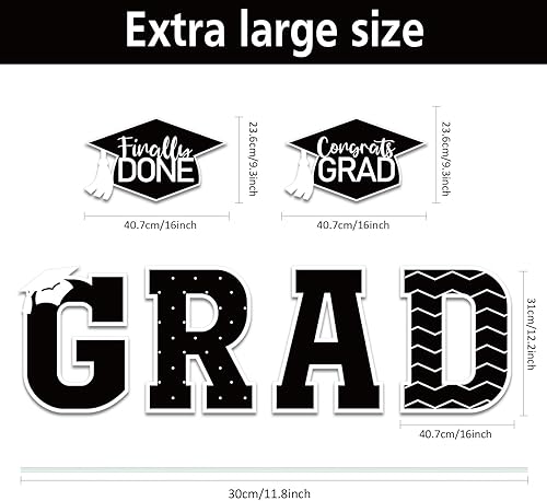Miniatura 3 de 11 letreros de graduación para patio, letreros de graduación de felicitaciones para césped 2023 con 23 estacas para exteriores, suministros de