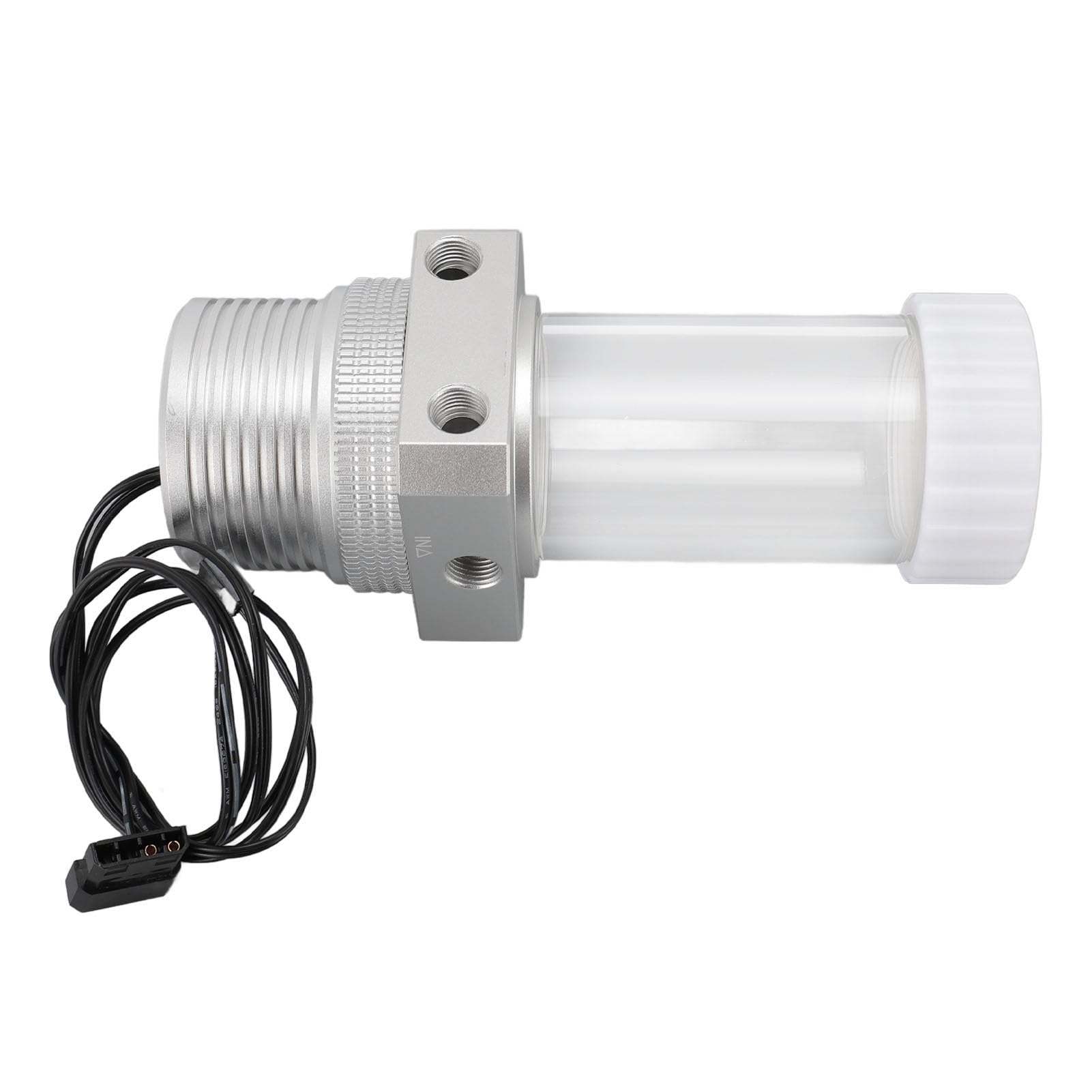 Jiawu Tanque de Bomba de Enfriamiento de Agua con Polvo de Polvo 30 Filtro de Malla 1100L/H 5900 U/min G1/4 Tanque de Bomba de Aluminio para Enfriamiento de Agua de PC Estable (SILVER)