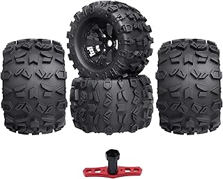 GoHobby 3.8 RC Tires with 17mm Hex Wheels for Traxxas Maxx V2 Arrma Kraton Typhon Notorious 3S 6S 1/8 Scale RC Monster Truck 4pcs
