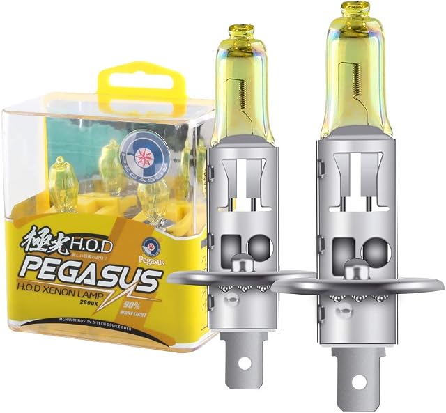 2Pcs H1 100W Super Bright Gold Yellow light 2800K Halogen Lamp Light Bulb 12V Car Headlight Fog Light Lamp Replacement