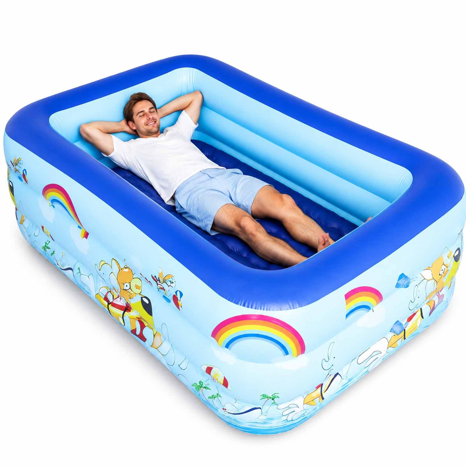 Grande piscina gonfiabile per adulti, 210x135x56 cm, piscina gonfiabile | Piscina Gonfiabile in PVC con Pompa, Sovradimensionata, Rinforzata e Resistente, per Esterno, Giardino, Cortile, Spiaggia