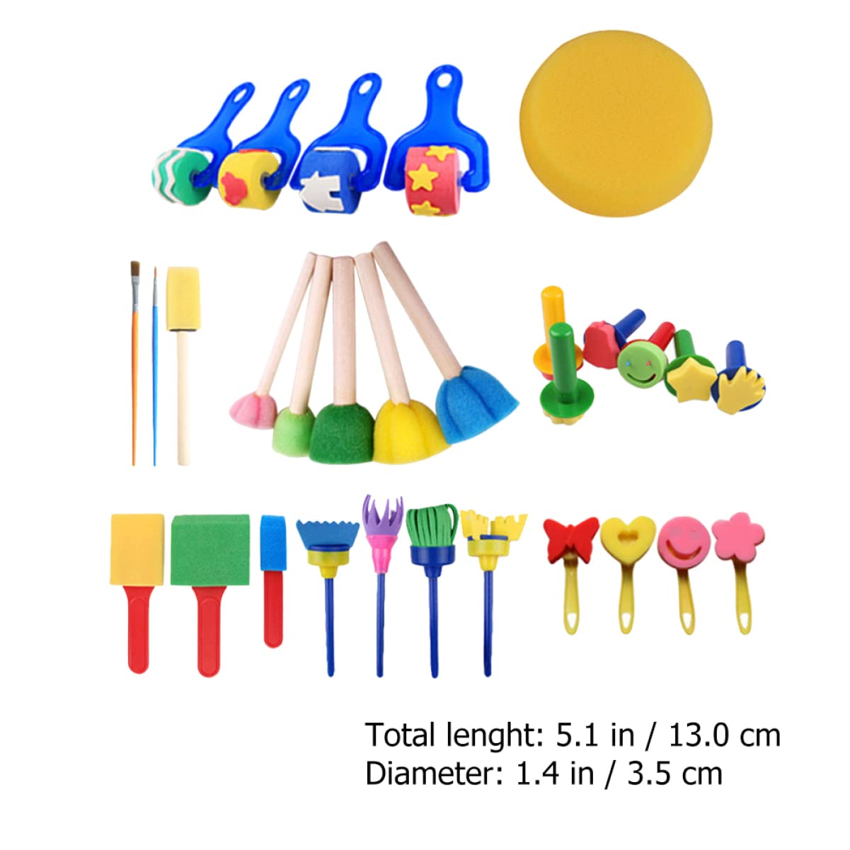 Gogogmee 30Pcs Sponge Painting Tools Set Creative Art Craft Stamps for Preschool Learning Lightweight Safe DIY Supplies for Boys and Encourages Imagination and Family Fun