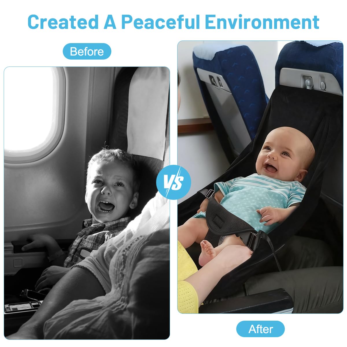 Lit Bébé pour Voyage en Avion,Lit Bébé Avion,Lit d'avion pour Tout-Petit,Essentiels de Voyage pour Voler avec Les Enfants,Convient aux Enfants pour S'allonger et se Reposer