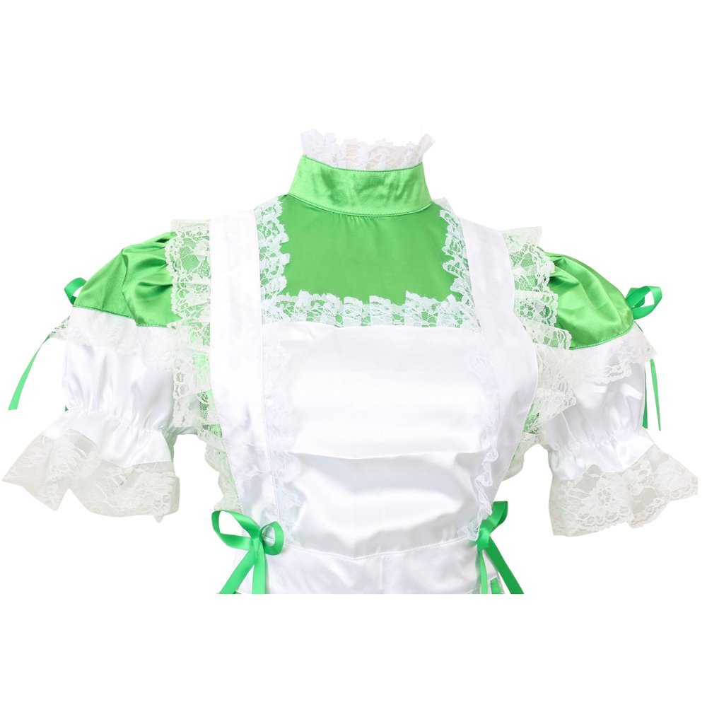 Women French Maid Green Satin Lockable Dress Uniform Costume | Desertcart Brunei Women French Maid Green Satin Lockable Dress Uniform Costume | Desertcart Brunei