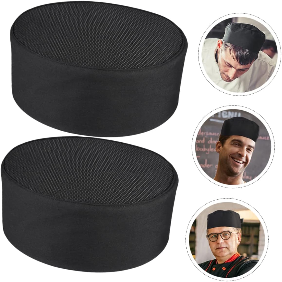 LIFKOME 6pcs Restaurant Chef Hat Work Cap Breathable and Comfortable for Chefs Catering Kitchen Workers