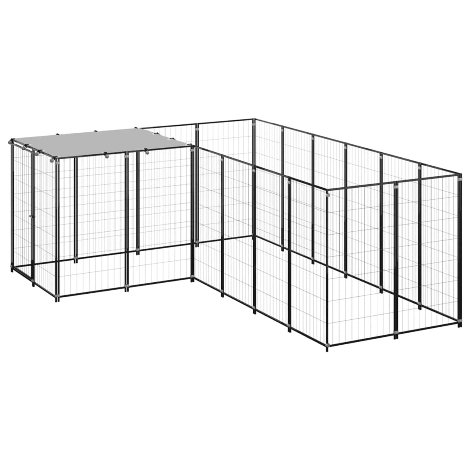 Homgoday Czarna klatka dla psa 4,84 m² stalowa klatka dla psa wewnętrzna klatka dla psa Kennel dla psów klatki dla psów klatki dla psów ogrodzenie dla psa na zewnątrz