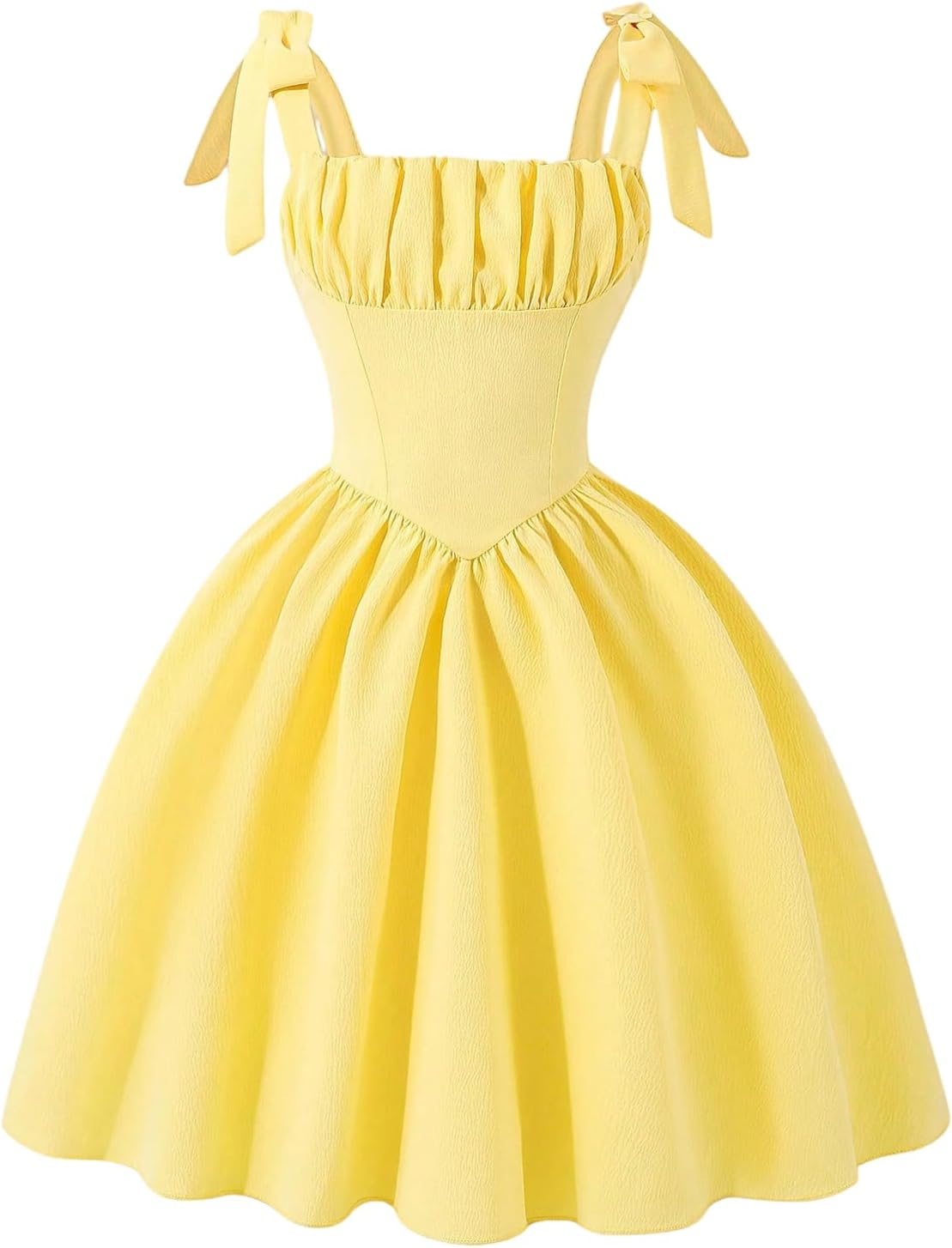 Floerns Girl's Bow Tie Shoulder A Line Dress Sleeveless Smocked Birthday Summer Dress