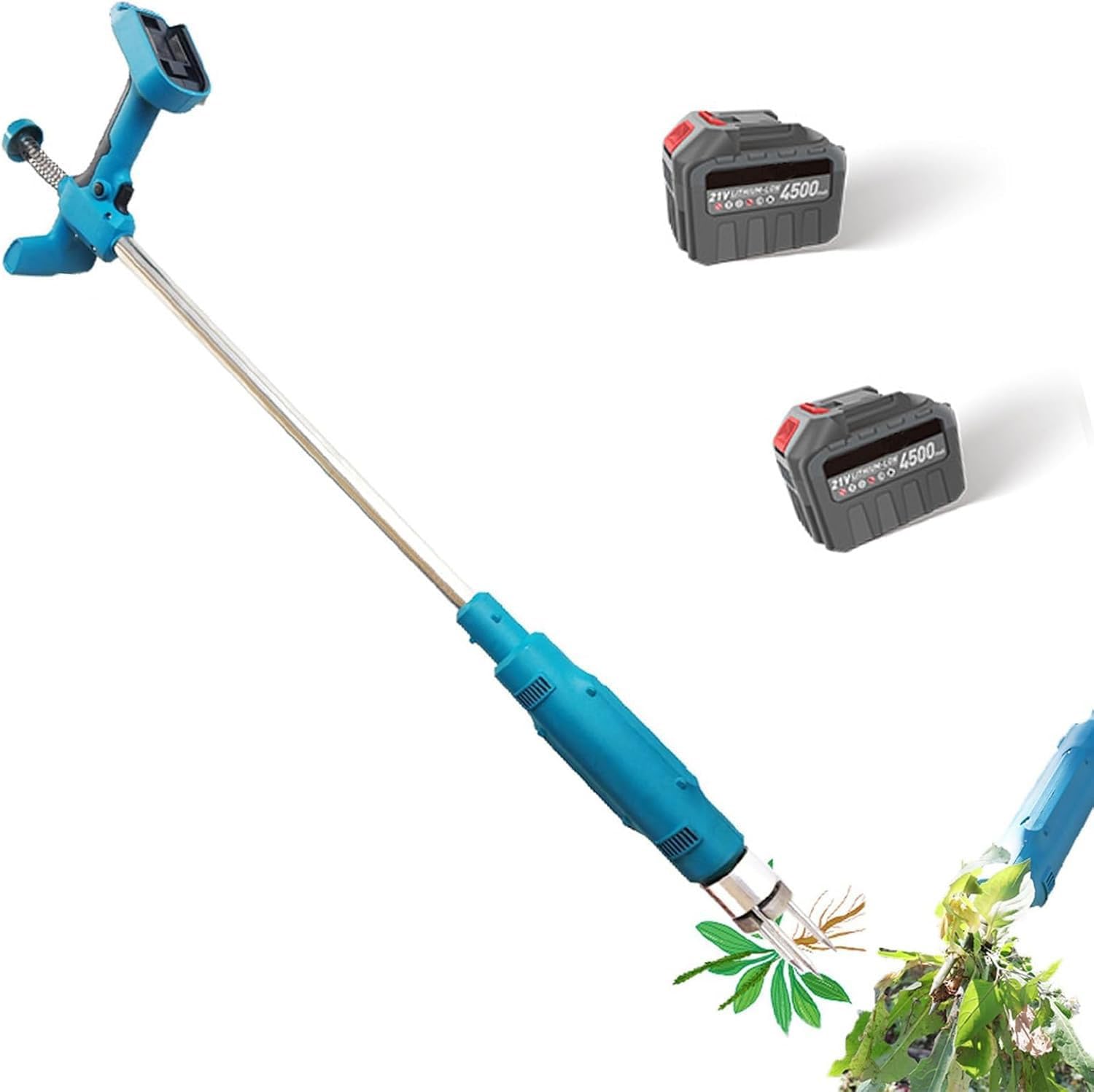 Désherbeur électrique sans fil, 200 W avec arrache-racines à 3 griffes, comprend 2 batteries de 3,0 Ah, outil de désherbage en acier inoxydable pour un entretien de jardin sans effort