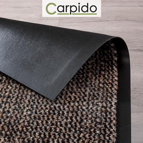 Paillasson d'intérieur durable tapis de propreté classique marron chiné - 8