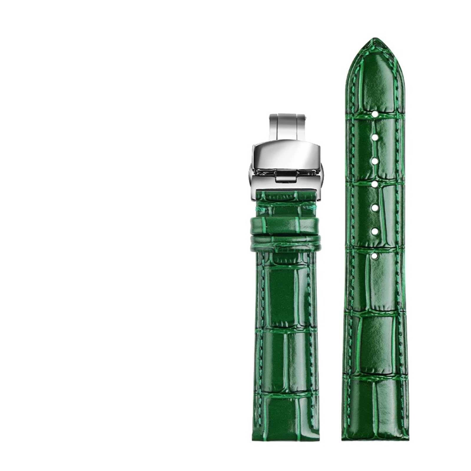 YINGO Correa De Reloj 12-24 Mm Correa Verde Pulsera Cuero Genuino 15 20 22 Relojes