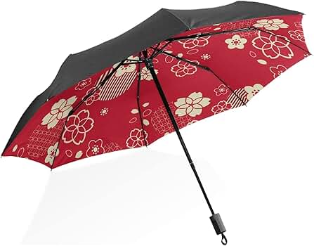 Amazon | 折り畳み傘 おしゃれ 折りたたみ傘 雨傘 日傘 赤 花柄