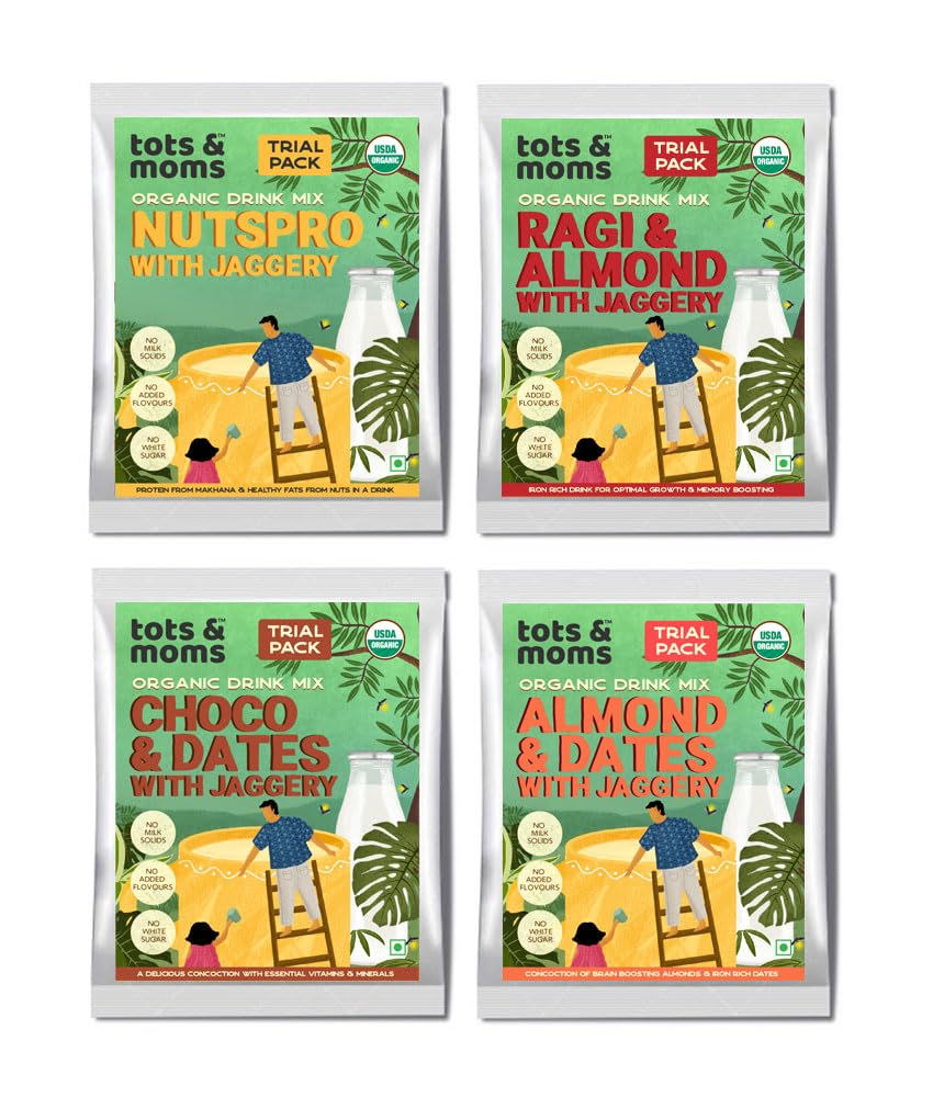 TOTS AND MOMS Drink Mixes Trial Combo | Goodness of Jaggery and Superfoods | 4 Packs (B09GM7W5WW) Amazon Price History, Amazon Price Tracker