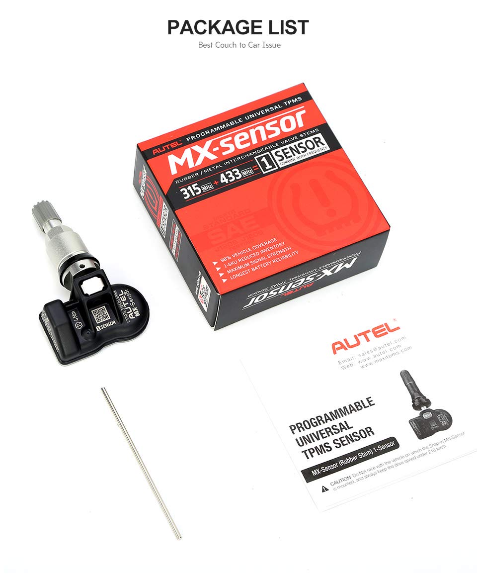 Autel MaxiTPMS MX-Sensor, Un Kit di Strumenti diagnostici TPMS di Nuova Generazione per correggere Il Sistema di monitoraggio della Pressione dei Pneumatici, Un sensore programmabile