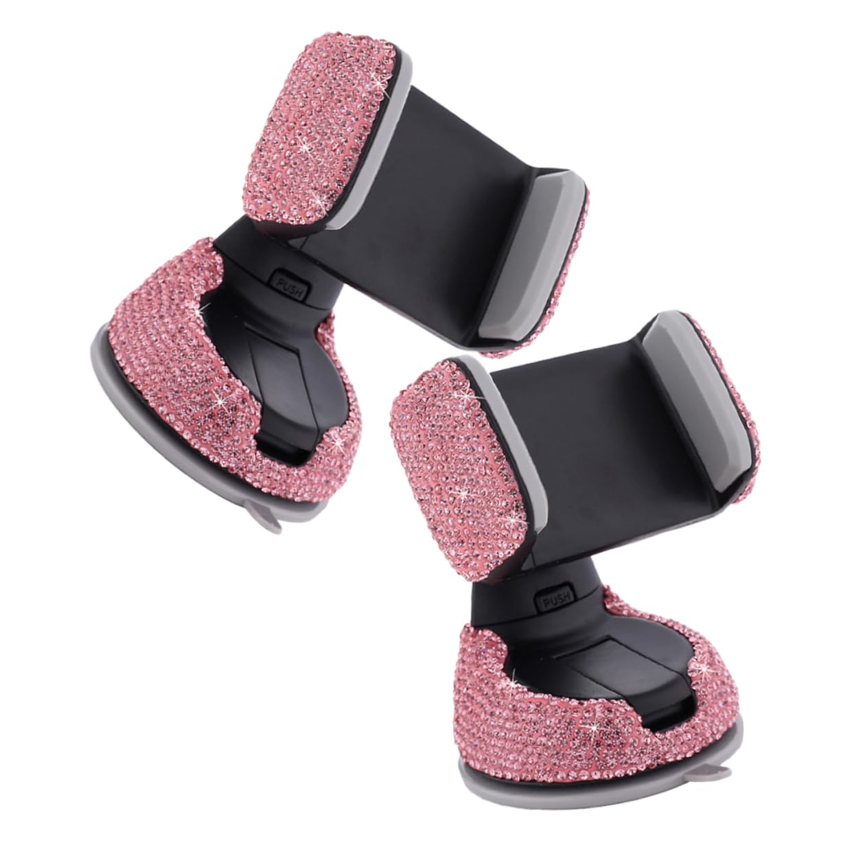 Soporte para Teléfono Móvil Gadget Coche Protección Antideslizante y Montaje Único para Rejilla de Ventilación y Salpicadero, 2 Piezas de Abs y Rhinestone