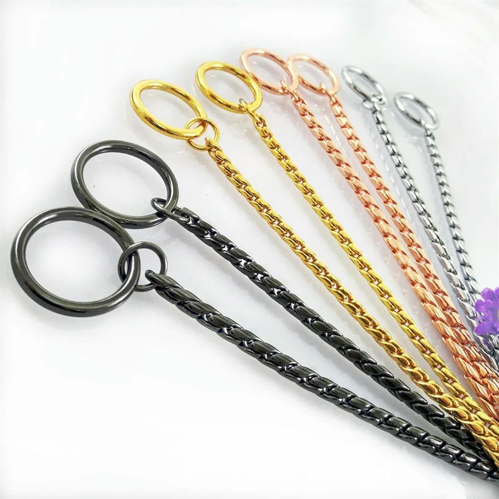Correa De Metal Resistente Para Perros, Collar De Entrenamiento Ajustable | 55 Cm De Largo, Para Paseos Y Excursiones Al Aire Libre. Disponible En Varios Tamaños Para Gatos Y Perros (Rosengold 70 cm)