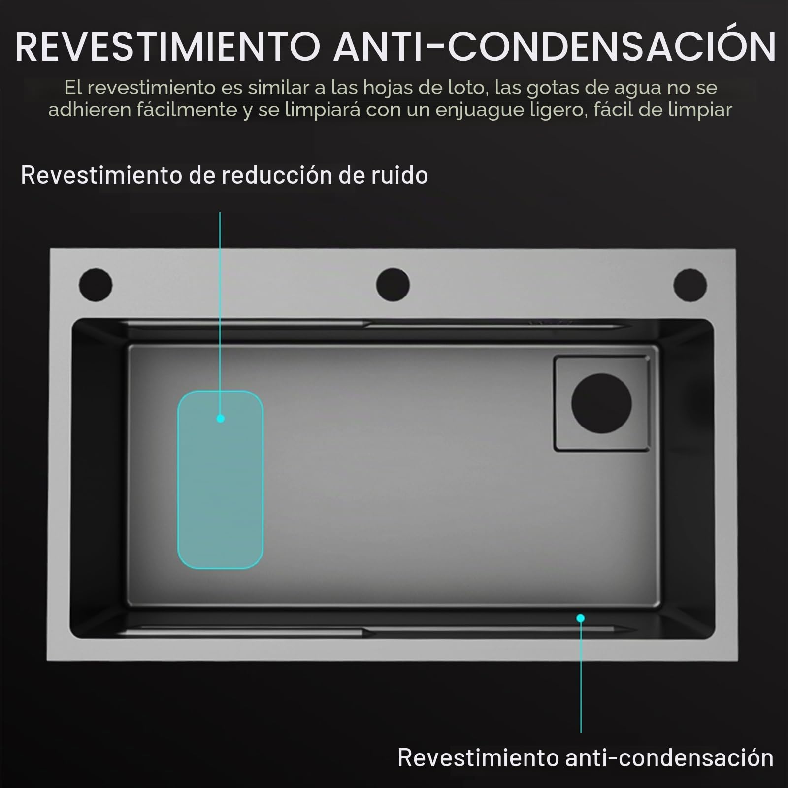 Fregadero comercial de acero inoxidable piscina individual con grifo、Fregadero independiente con mueble,Fregadero de acero inoxidable con escurridor,Fácil de limpiar,Adecuado para la cocina,Lavandería