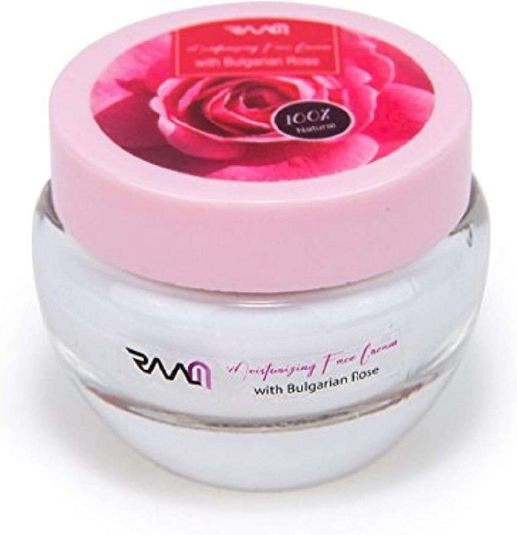 RAAM Moisturizing Face Cream with Bulgarian Rose SPF 50 - Natural Sun Protection Moisturizer for daily use