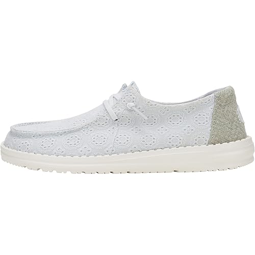 HEYDUDE Wendy Eyelet Lace Ancient Blue Size 10, Women’s Shoes, Women’s Slip-on Loafers, Comfortable & Light-Weight