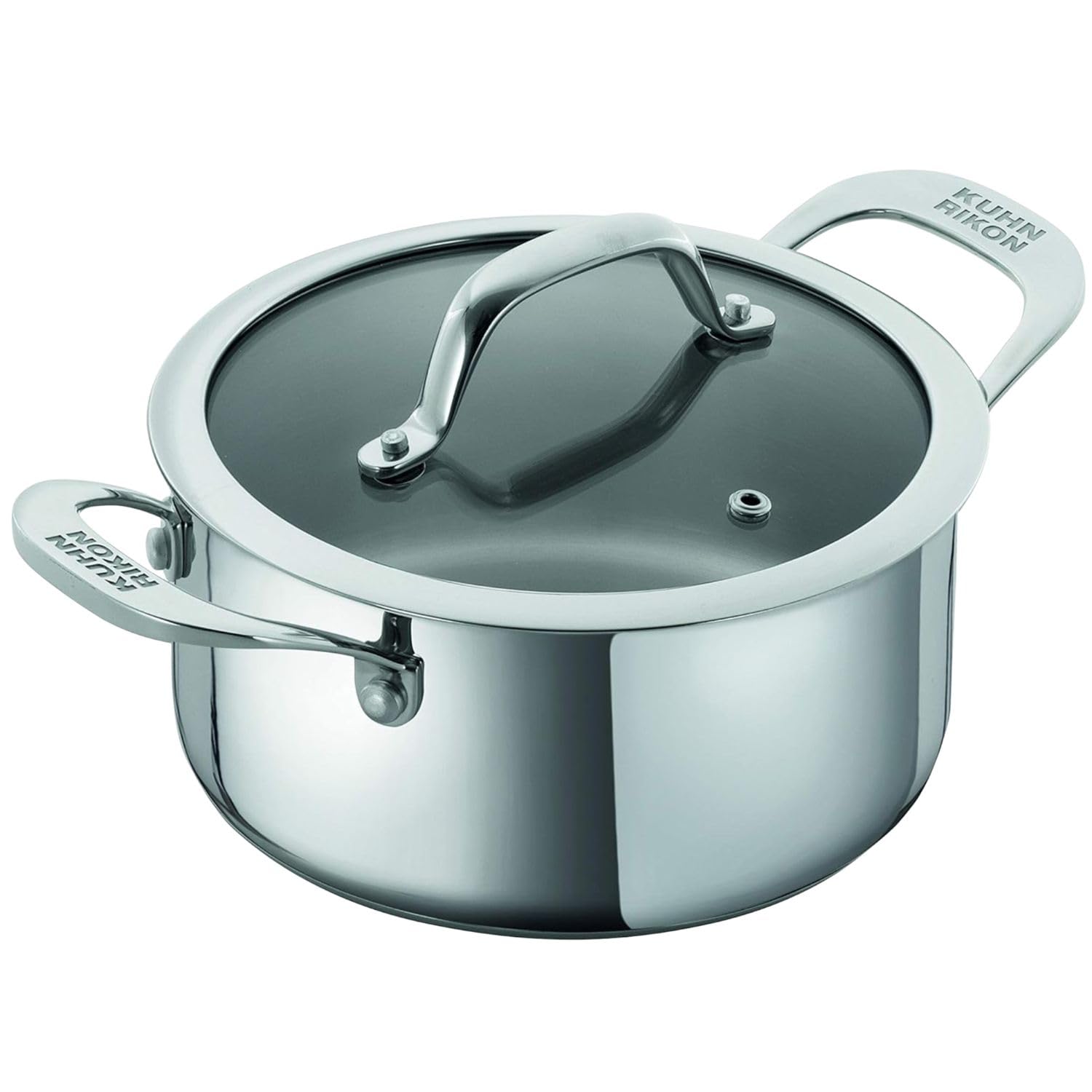 Kuhn Rikon Allround Stainless Steel Casserole Pot - 22cm Diameter - 4.1L Capacity - Oven Safe - Induction Compatible