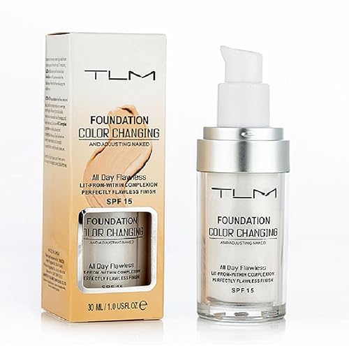 TLM Base líquida que cambia de color oculta arrugas y líneas, base de maquillaje BB Cream corrector líquido hidratante para todos los tonos de piel