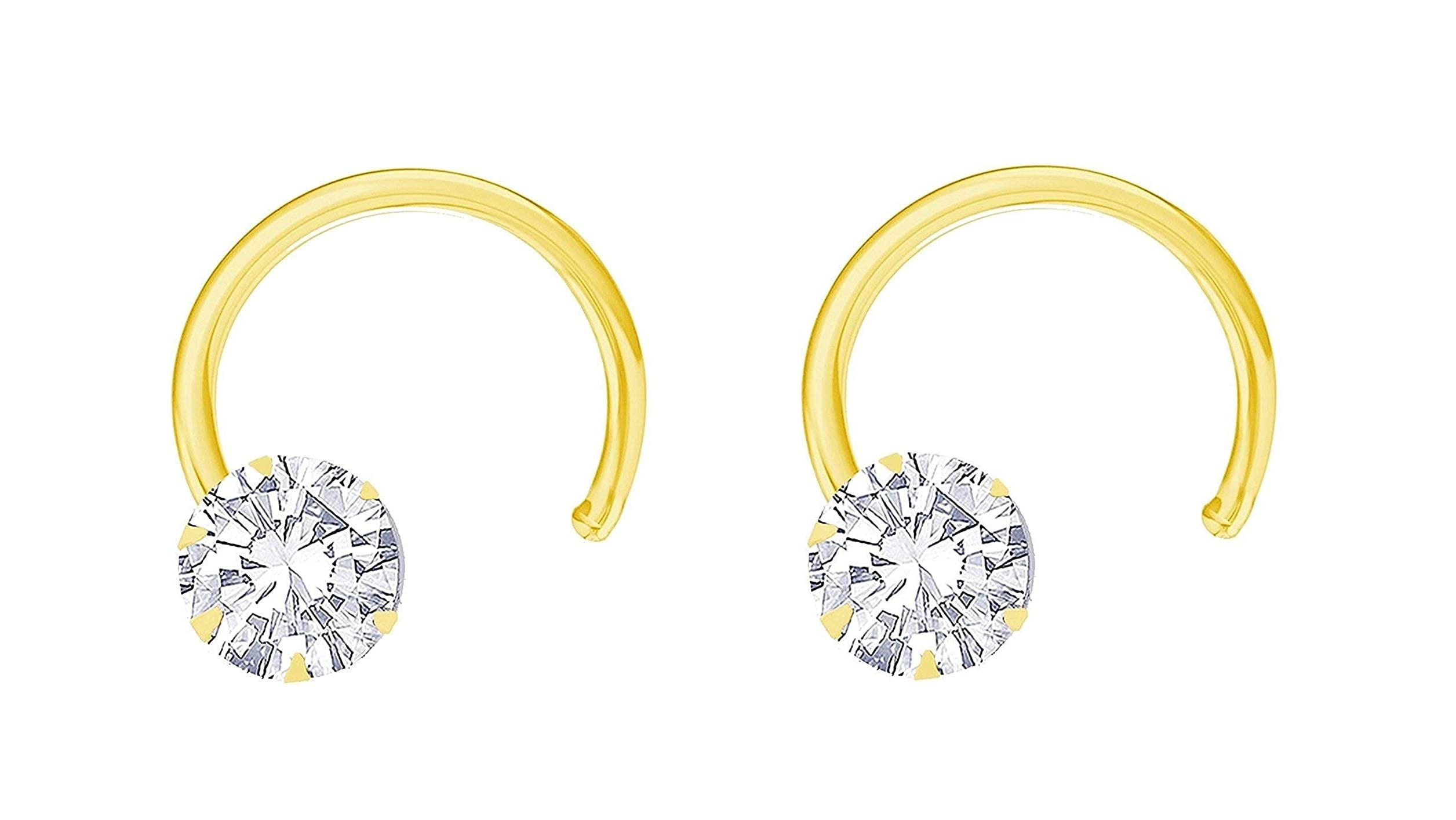 fashion accessories Nose Pin or Silver and Golden Plated Nose Ring Women and Girls (NOSERING-GOLD-1-STONE-2P), Free 1 Nosering (B09VCM2CFS) Amazon Price History, Amazon Price Tracker