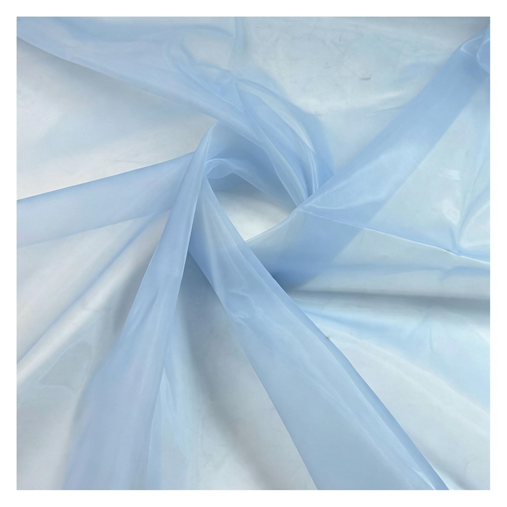 10M x 1.5M Organza Stoff Meterware Transparent Stoffe Zum Nähen Tüll Dekostoff Netzstoff Organza Modestoff Glänzend Kostümstoff für Tischdecken, Kleidung, DIY Basteln, Hochzeitsdeko