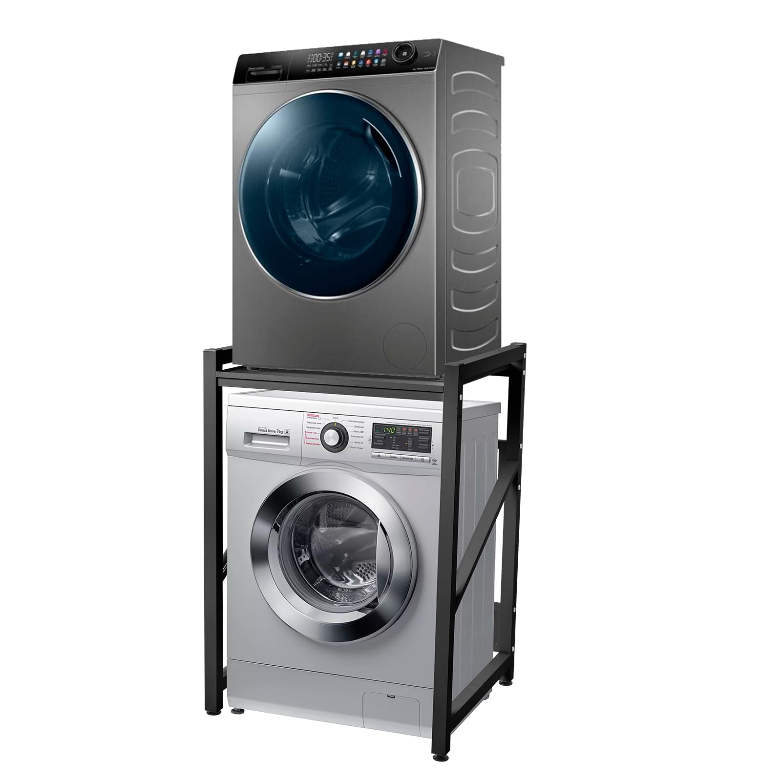 Étagère pour machine à laver - Support pour sèche-linge réglable en hauteur, étagère de rangement pour machine à laver, charge maximale 300 kg, pour salle de bain, cuisine, balcon, buanderie
