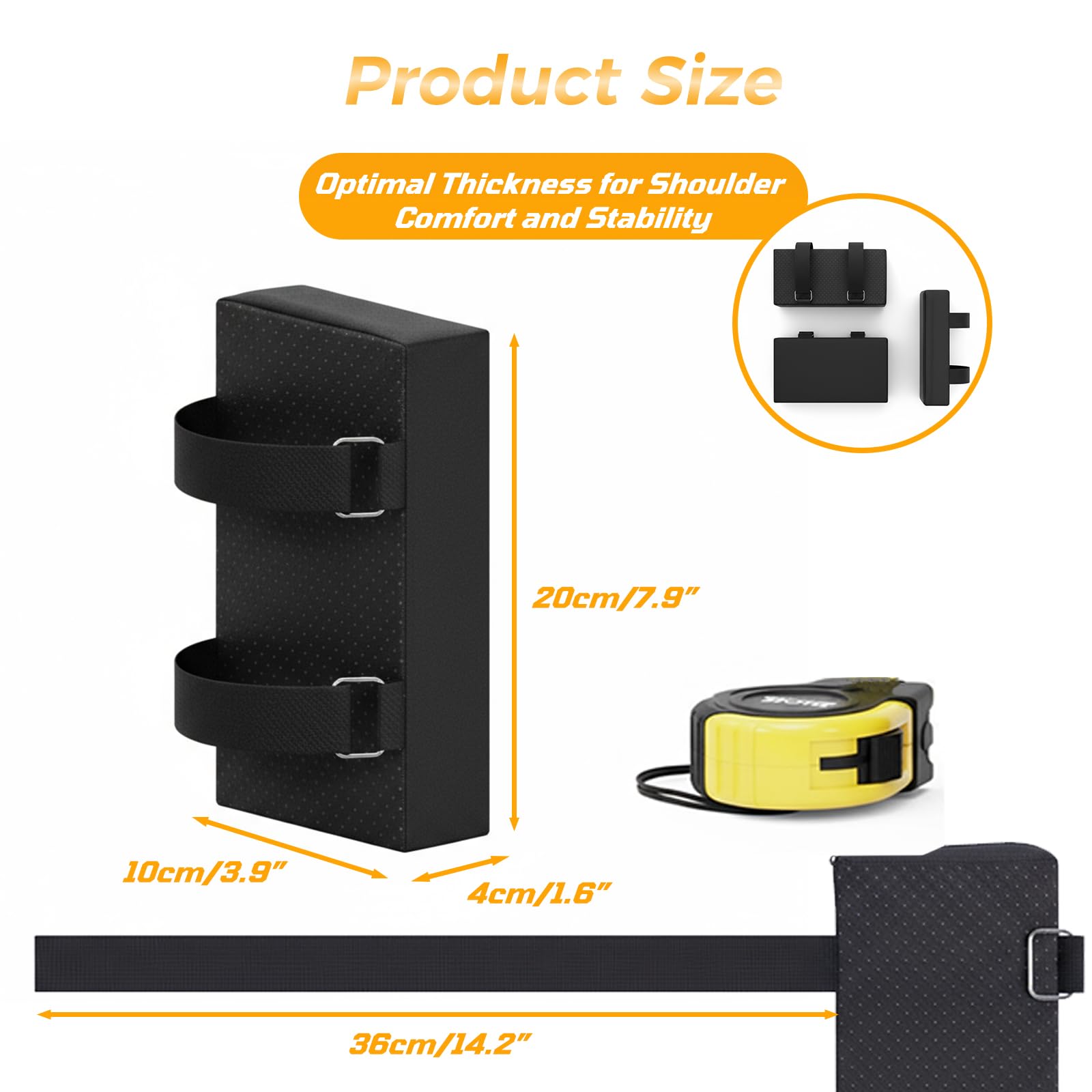 J Bryant Hack Squat Extra - Set di 2 imbottiture per spalline, 4 cm di spessore, universali, per macchine Hack Squat e Leg Press – Maggiore comfort e supporto per le spalle