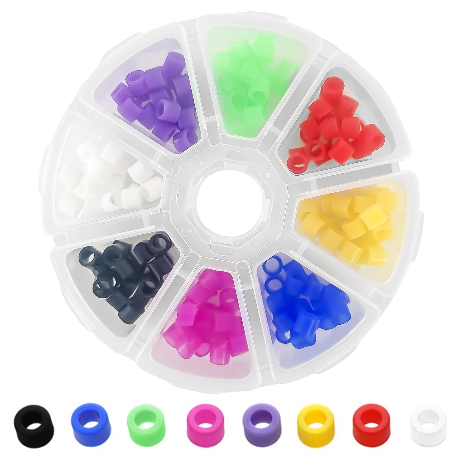 160 Pcs Dental Code Rings, 6mm Silicone Non-Toxic Orthodontic Rings Accessory, 8 Vibrant Colors, Autoclavable Instrument Identification System for