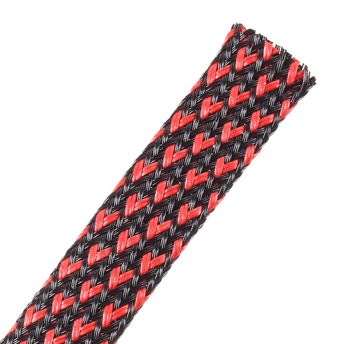 uxcell PET Expandable Cord Protector, 6.5Ft-10mm Wire Loom Cable Sleeve Black and Red-image-26
