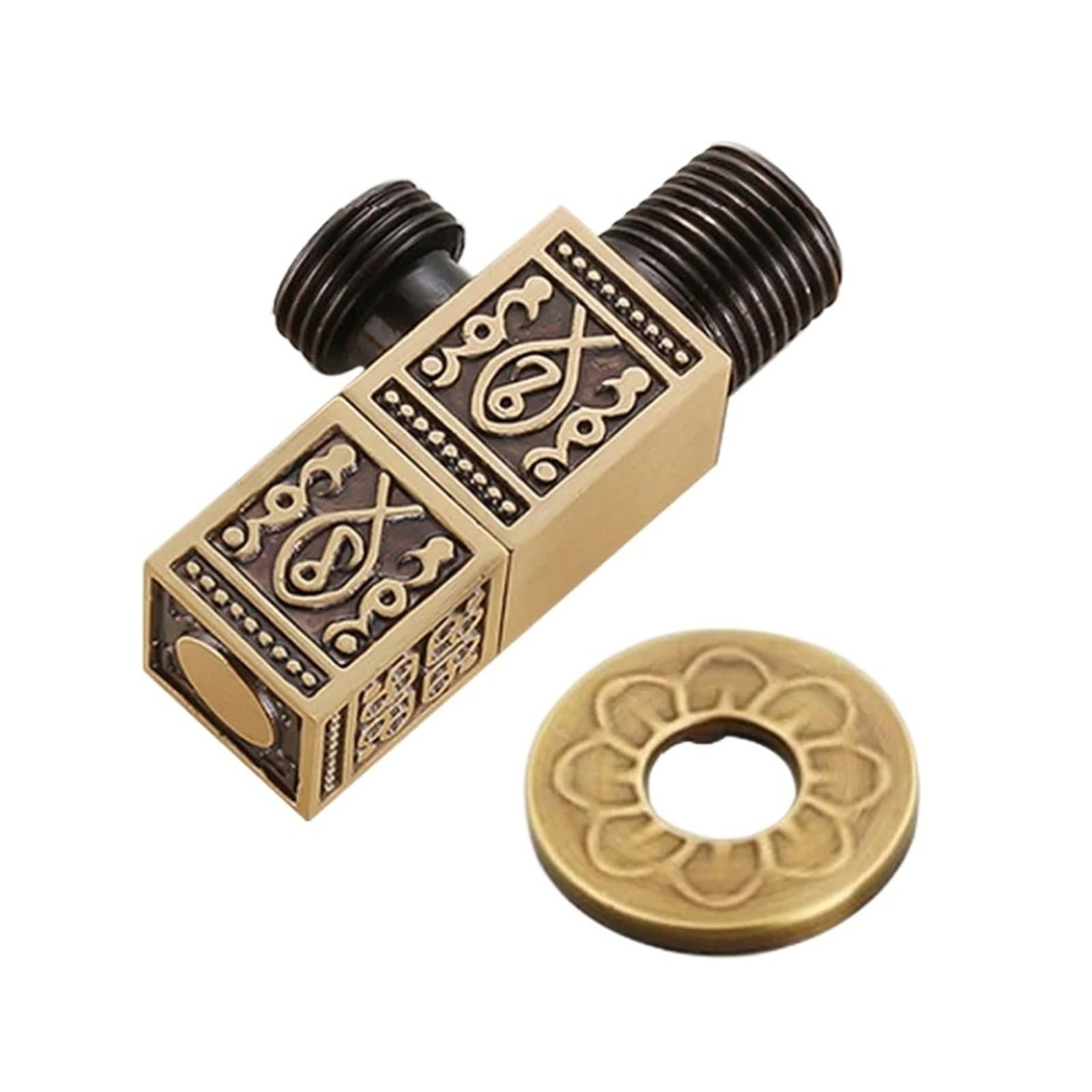 European Antique Black Brass Angle Valve Toilet Water Filling Control Valve(Antique Brass E)