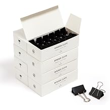 U Brands Binder Clips, Medium 1-1/4" Width, 1/2" Paper Holding Capacity, Black and Silver Steel, 96-Count