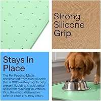 Vista 3 de GORILLA GRIP - Tapete de silicona 100% impermeable con bordes elevados sin BPA para mascotas, tapetes para alimentos de perros y gatos que contienen