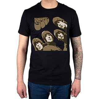 Official The Beatles Rubber Soul Sketch T-Shirt - Les Beatles, Paul McCartney, John Lennon, RIngo Starr, George Harrison