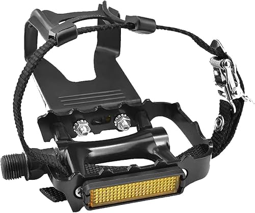 Pedal de bicicleta de montaña, pedal de bicicleta de aleación de aluminio adecuado para BMX MTB 9/16 "con clip para el dedo, adecuado para