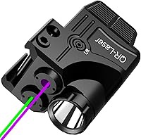 Vista 12 de Combo de luz láser roja verde púrpura azul, linterna táctica de 800 lúmenes con mira láser, batería recargable USB incorporada, haces de luz láser