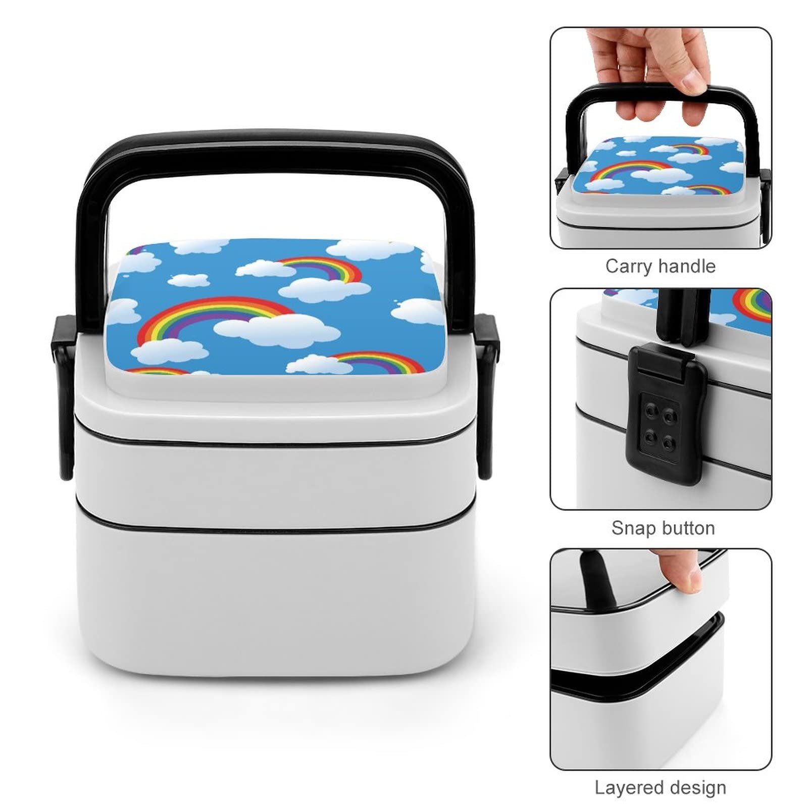 Amazon | レインボー 虹 雲 ランチボックス 弁当箱 2段 おべんとう箱