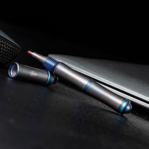 Miniatura 3 de WeKnife Syrinx - Bolígrafo de metal de titanio, bolígrafo ligero ejecutivo de lujo, con 2 coleccionistas de recarga de tinta negra extra, bolígrafos