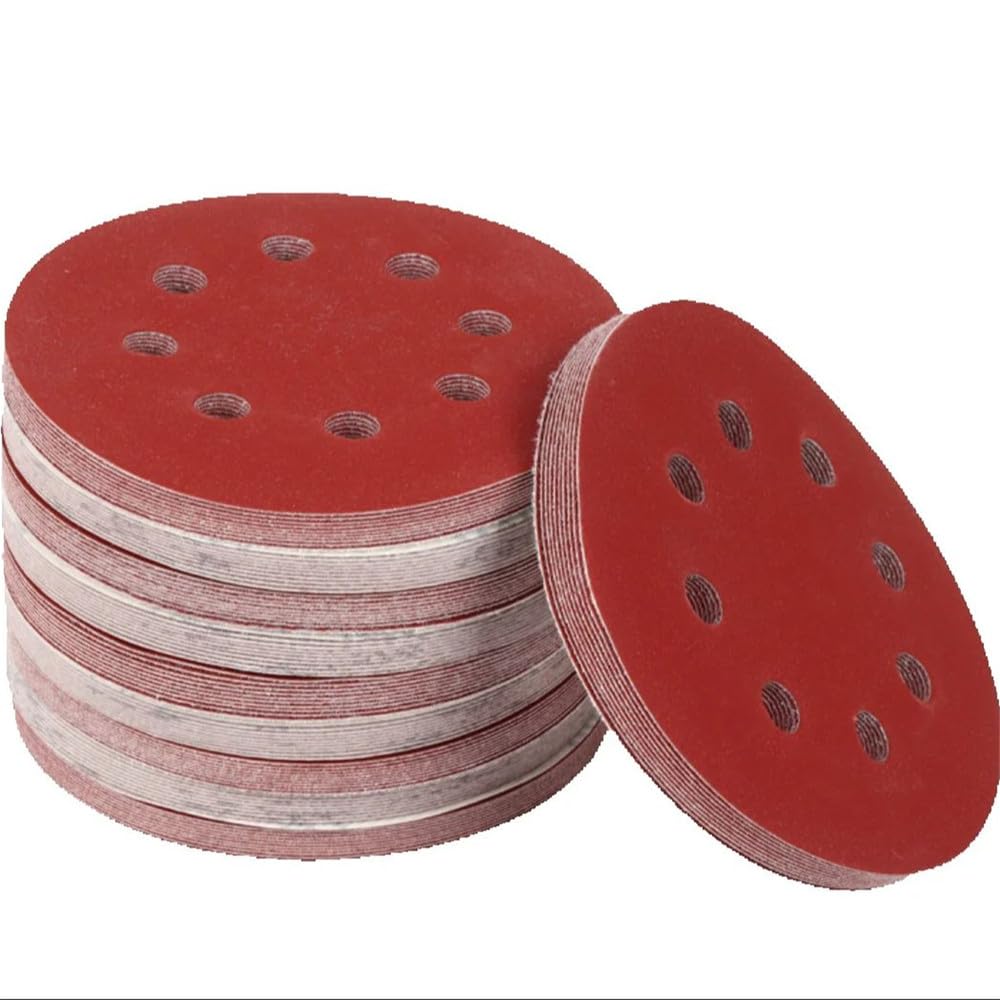 100 szt. 8 otworów 125 mm papier ścierny do obróbki drewna metalowy dysk ścierny narzędzie polerujące 60/150/1000 tarcze ścierne, 60,320,H
