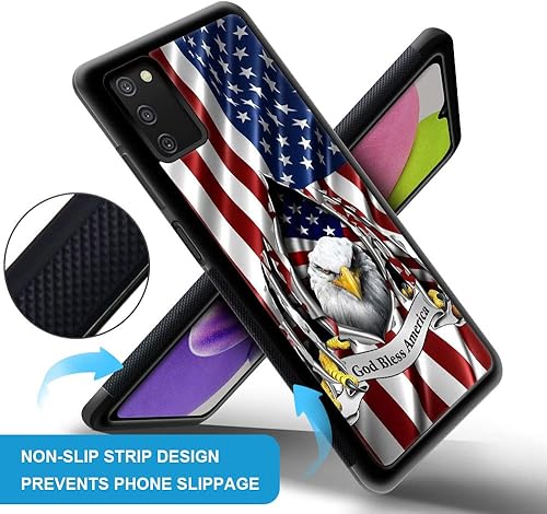 Miniatura 2 de Funda compatible con Samsung Galaxy A03S, diseño de bandera estadounidense, águila y Galaxy A03S, antiarañazos, a prueba de golpes, de 6.5 pulgadas