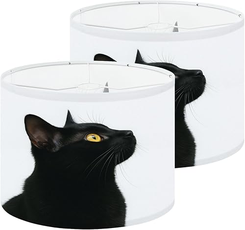 Miniatura 19 de Farmhouse Lampshades Lamp Shades set of 2 Cheerful Black Cats Bright Retro Futuristic Colors Light Shade for Table Lamps Floor Lamps Drum Lamp