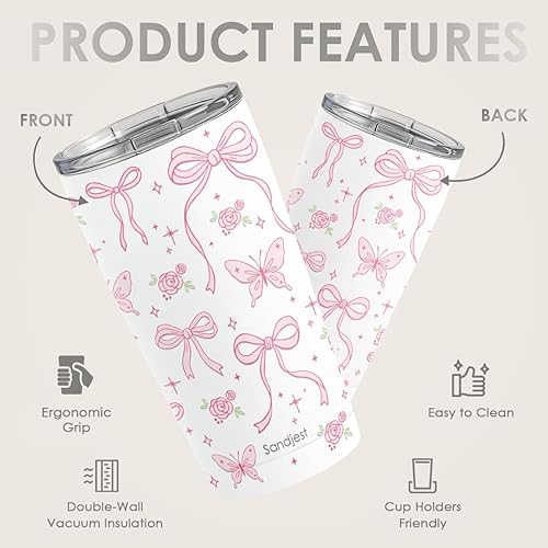 Vista 140 de SANDJEST Vaso térmico de acero inoxidable de 20 onzas con diseño de calavera de vaca, taza de viaje para café, regalos para hombres y mujeres, Cow 1