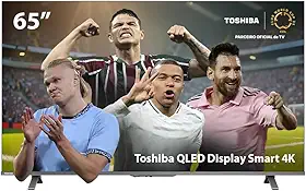 Smart TV QLED 65" 4K Toshiba 65C450NS Google TV 4 HDMI 2 USB Wi-Fi - TB036M