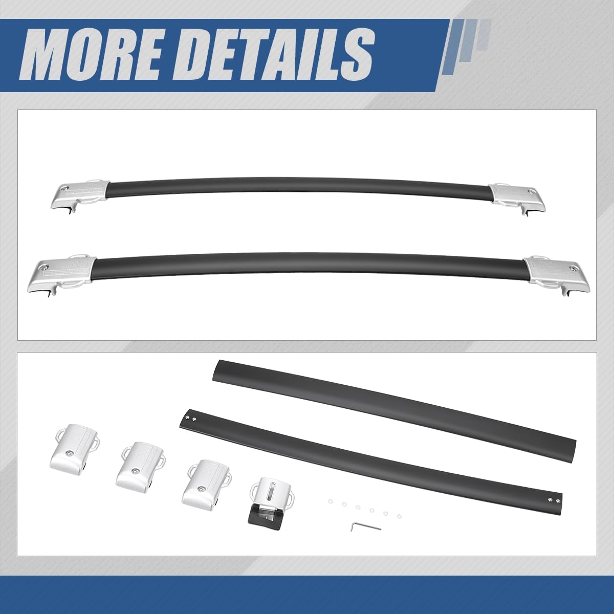 Auto Dynasty Roof Rack Cross Bars Compatible with 2010-2023 Lexus GX460, 176lbs Rooftop Cargo Bars Aluminum Anti-Corrosion Roof Rails for Luggage Bike Kayak Racks