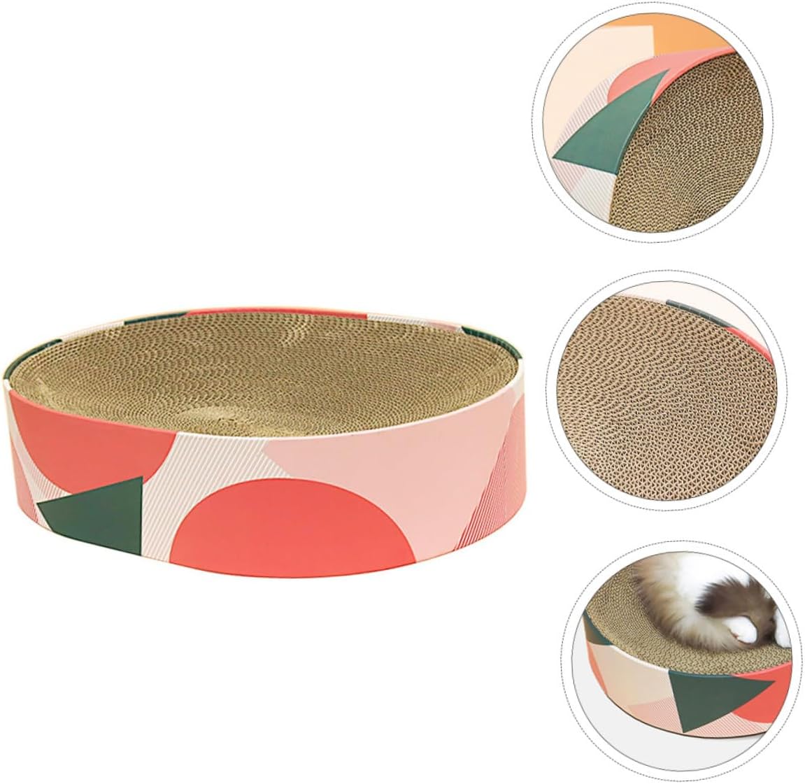 Oval Corrugated Cardboard Cat Scratcher Pad Sturdy Cat Scratching Lounge Bed Kitten Corrugated Scratching Furniture Protector